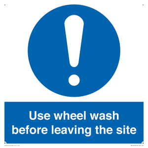 Use wheel wash before leaving the site